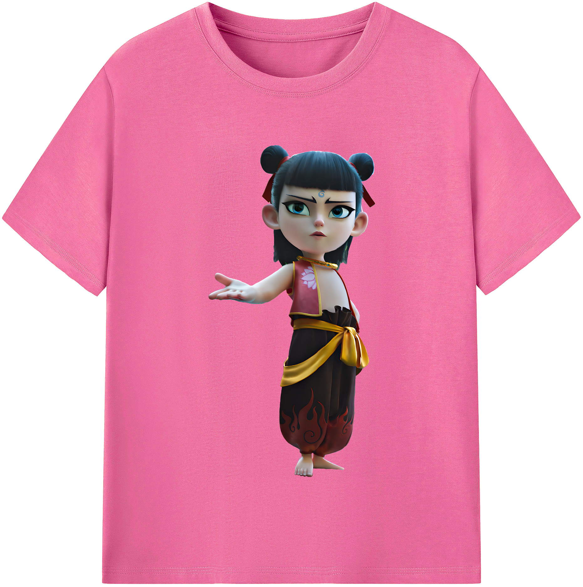 （画像用） Ne Zha 2 ナタ 魔童の大暴れ レディースカジュアルプリントTシャツ（綿100％）
